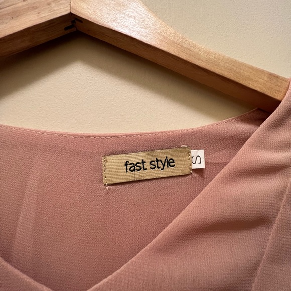 MINIMALISTIC MAXI TAN DRESS - Picture 2 of 3